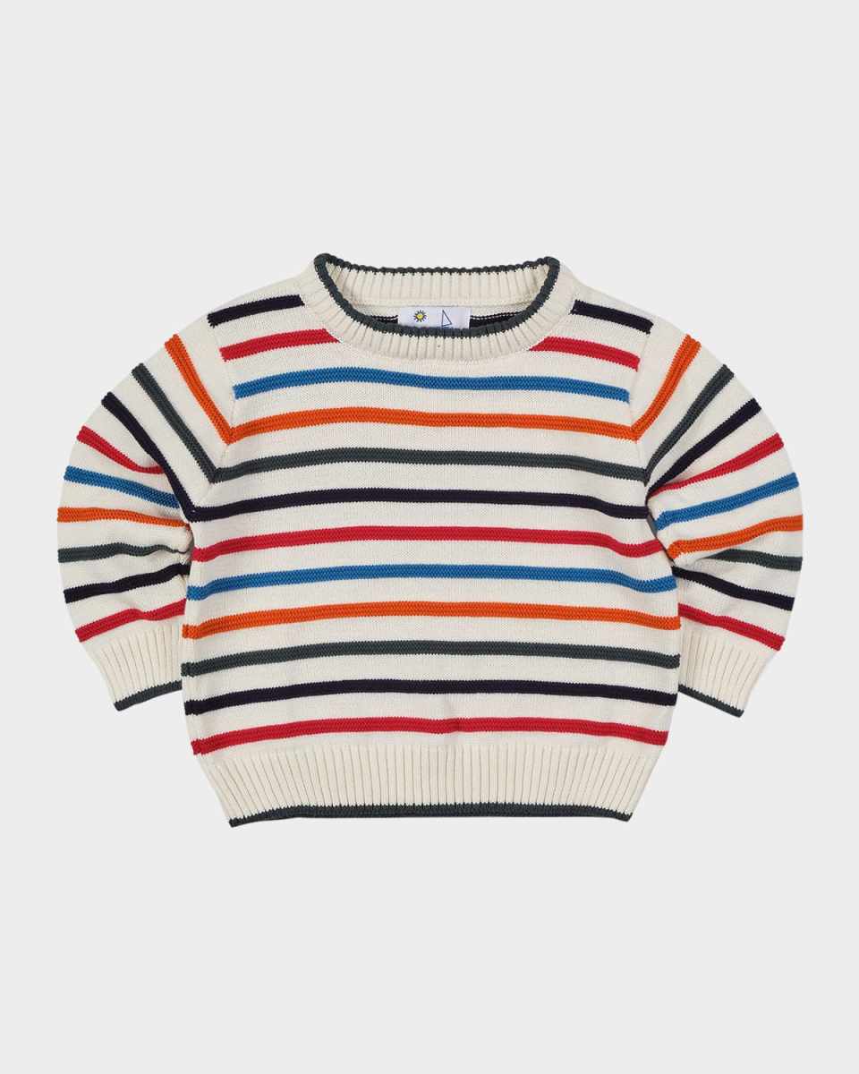 Boy's Raised Stripe Cotton Sweater, Size 12M-